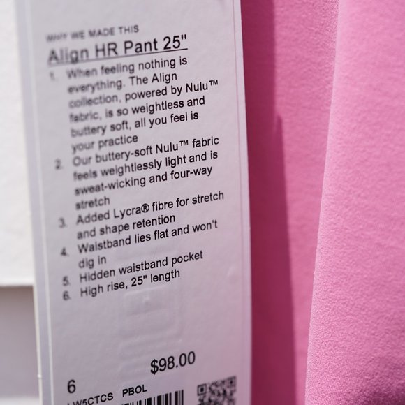 Lululemon Align High-Rise HR Pant 25" size 6 yoga legging $98 - Picture 4 of 6